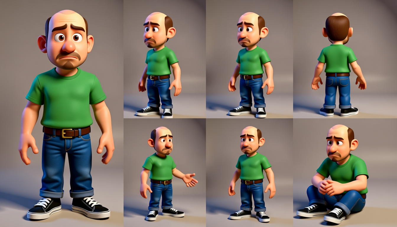 Fred character transformed into a character sheet