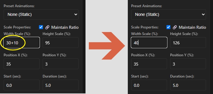 Add, subtract, multiply, divide values right in the app inputs